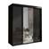 Monaco 3 Door Modern 71 Inch Black Wardrobe w/Mirror by Meble Furniture