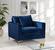 Naomi Navy Blue Velvet Chair by Meridian Furniture