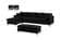 Naomi Black Velvet Two Piece Sectional Sofa by Meridian Furniture