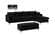 Naomi Black Velvet Two Piece Sectional Sofa by Meridian Furniture