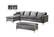 Naomi Grey Velvet Two Piece Sectional Sofa by Meridian Furniture