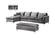 Naomi Grey Velvet Two Piece Sectional Sofa by Meridian Furniture