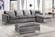 Naomi Grey Velvet Two Piece Sectional Sofa by Meridian Furniture