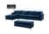 Naomi Navy Blue Velvet Two Piece Sectional Sofa by Meridian Furniture