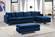 Naomi Navy Blue Velvet Two Piece Sectional Sofa by Meridian Furniture