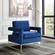 Noah Navy Blue & White Velvet Accent Chair by Meridian Furniture