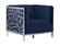 Opal Navy Blue Velvet Chair by Meridian Furniture