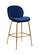 Paris Navy Blue & Gold Velvet Counter Stool (Set of 2) by Meridian Furniture