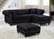 Sabrina Black Velvet Reversible Two Piece Sectional Sofa by Meridian Furniture