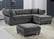 Sabrina Grey Velvet Reversible Two Piece Sectional Sofa by Meridian Furniture