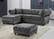 Sabrina Grey Velvet Reversible Two Piece Sectional Sofa by Meridian Furniture