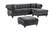 Sabrina Grey Velvet Reversible Two Piece Sectional Sofa by Meridian Furniture