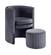 Selena Grey Velvet Accent Chair w/Ottoman by Meridian Furniture