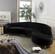 Serpentine Black Velvet Three Piece Sectional Sofa by Meridian Furniture