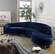Serpentine Navy Blue Velvet Three Piece Sectional Sofa by Meridian Furniture