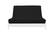 Ibiza Black Suede Texture Futon Cover by Prestige