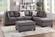 F6424 Grey Microfiber 3-Pcs Sectional Sofa Set by Poundex
