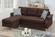 F6457 Dark Coffee Polyfiber 2-Pcs Sectional Sofa w/2 Accent Pillows by Poundex
