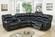 F6743 Black Bonded Leather 3-Pcs Reclining Sectional by Poundex