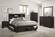 F9326 Dark Walnut Rubber Wood & Birch Veneer Bed w/4 Under Bed Drawers by Poundex