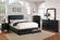 F9334 Black Faux Leather & Pine Wood Bed by Poundex