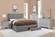 F9365 Stone Ash Faux Linen & Plywood Bed w/Drawers by Poundex