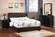 F9540 Espresso Faux Leather & Solid Wood Bed by Poundex