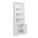Home Office White Wood Tall Bookcase w/2 Shaker Doors by Prepac