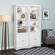 Home Office White Wood Tall Bookcase w/2 Shaker Doors by Prepac