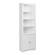 Home Office White Wood Tall Bookcase w/2 Shaker Doors by Prepac