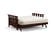Futon Frame - Queen Loveseat Size - Canby Black Walnut Wall Hugger by Strata Furniture