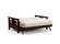 Futon Frame - Queen Loveseat Size - Durango Dark Cherry Wall Hugger by Strata Furniture