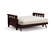 Futon Frame - Queen Loveseat Size - Lambton Dark Cherry Wall Hugger by Strata Furniture