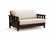 Futon Frame - Queen Loveseat Size - Lambton Dark Cherry Wall Hugger by Strata Furniture