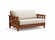 Futon Frame - Queen Loveseat Size - Lambton Warm Cherry Wall Hugger by Strata Furniture