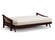 Premium Futon Set - Full Size - Pagoda Black Walnut Wall Hugger Frame, Mattress w/Removable Suede Cover