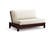 Futon Frame - Queen Loveseat Size - Tozi Black Walnut Wall Hugger by Strata Furniture