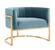 Magnolia Sea Blue Chair w/Gold Base by TOV Furniture