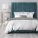 Arabelle Sea Blue Velvet Queen Bed by TOV Furniture