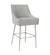 Beatrix Pleated Gray Velvet Bar Stool by TOV Furniture