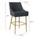 Beatrix Pleated Dark Gray Velvet Bar Stool by TOV Furniture