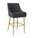 Beatrix Pleated Dark Gray Velvet Counter Stool by TOV Furniture