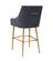 Beatrix Pleated Dark Gray Velvet Counter Stool by TOV Furniture