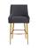 Beatrix Pleated Dark Gray Velvet Counter Stool by TOV Furniture