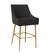 Beatrix Pleated Black Velvet Counter Stool by TOV Furniture