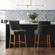 Beatrix Pleated Black Velvet Counter Stool by TOV Furniture