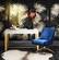 Beatrix Navy Blue Office Swivel Chair by TOV Furniture