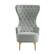 Jezebel Gray Velvet Wingback Chair by TOV Furniture