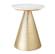 Tempo White & Gold Marble Side Table by TOV Furniture