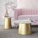 Bleeker Gold & White Marble Side Table by TOV Furniture